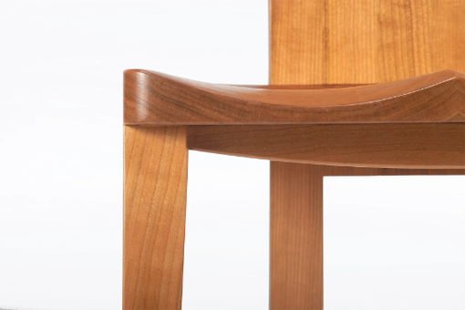 Custom Made Dining Chair In Solid Cherry Wood With Scandinavian Modern Style "Gazelle"