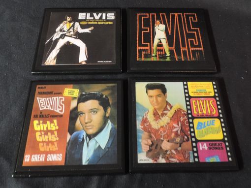 Custom Made Elvis Presley Ceramic Tile Drink Coasters / Set Of 4