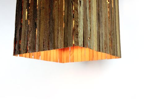 Custom Made 'Lath' Pendant Lamp // Reclaimed Barn Wood