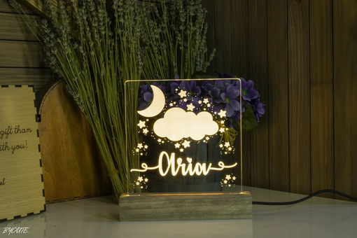 Custom Made Personalised Name Children's Night Light Sweet Dreams Cloud