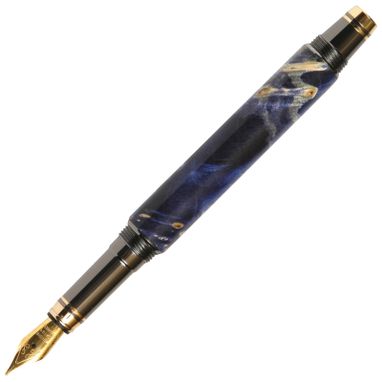 Custom Made Lanier Elite Fountain Pen - Blue Box Elder - Fe7w11