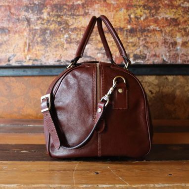 Custom Made Leather Duffle Bag 21”  Floto 141217 Brown  Travel Bag  Leather Sports Bag