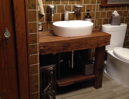 Custom Made Rustic Bath Vanity - Reclaimed Barnwood