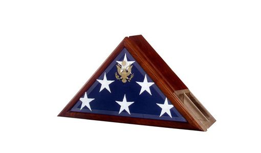 Custom Made Flag Case Profile With A Built-In Urn Compartment