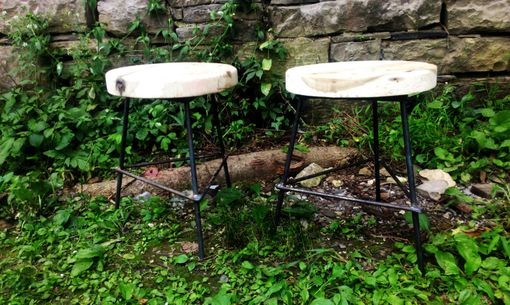 Custom Made Chair Height Reclaimed Wood Industrial Style Bar Stools