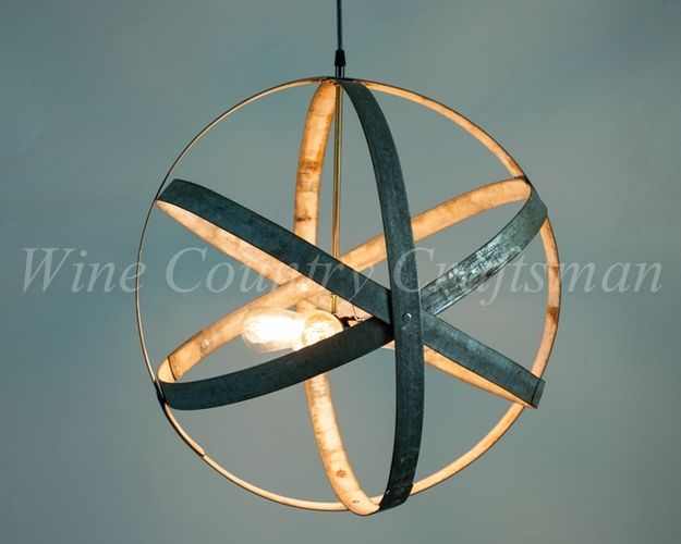 Hand Made Atom Premier Wine Barrel Ring Pendant Chandelier By Hand Made Atom Premier Wine Barrel Ring Pendant Chandelier By Country Craftsman Custommade