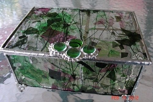 Custom Made Custom Made Stained Glass Jewelry Box With Dividers