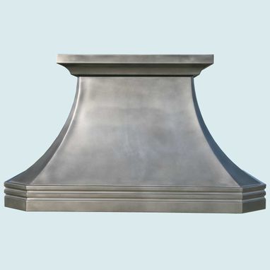Custom Made Pewter Range Hood With Mont St. Michel Band