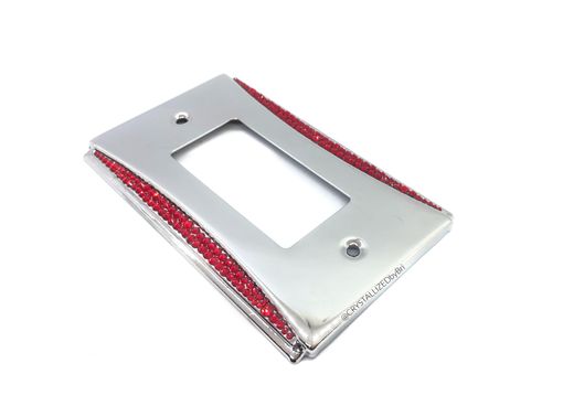 Custom Made Accent Crystallized Rocker Light Switch Plate Cover Chrome Genuine European Crystals