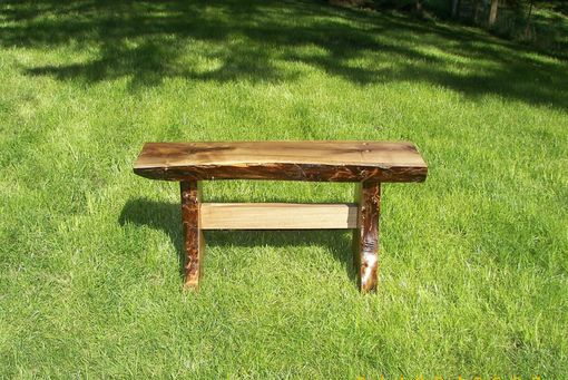 Hand Made Natural Edge Outdoor Garden Bench by Forest 