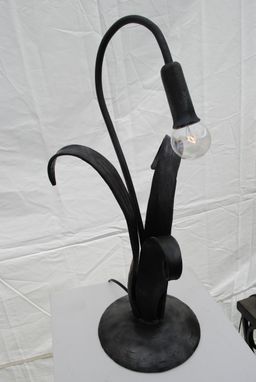Custom Made Forged Iron Lily Lamp