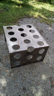 Custom Made Industrial Polka Dot Sheet Steel Coffee Table