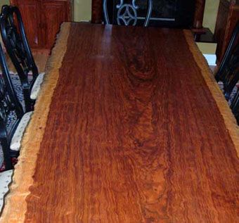 Custom Made Live Edge Bubinga Dining Table