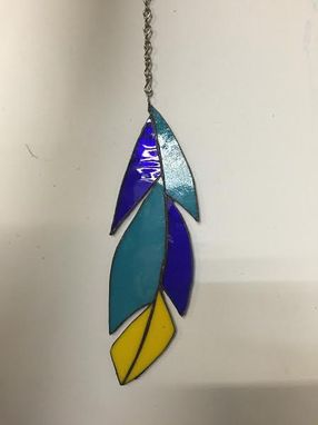 Custom Made Stained Glass Feather