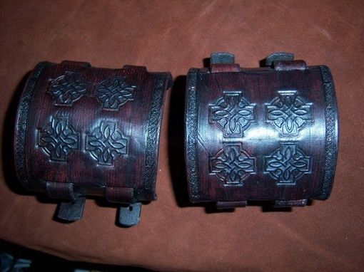 Custom Made Leather Matching Celtic Bangles