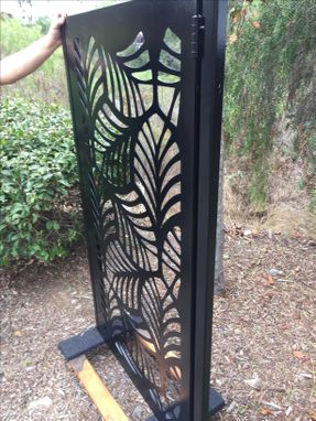 Custom Made Contemporary Metal Modern Urban Leaf Pedestrian Gate