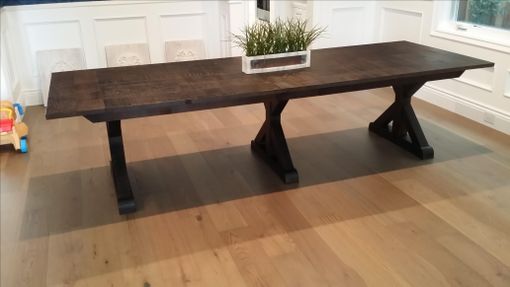 Custom Made Stained Oak Extendable Table