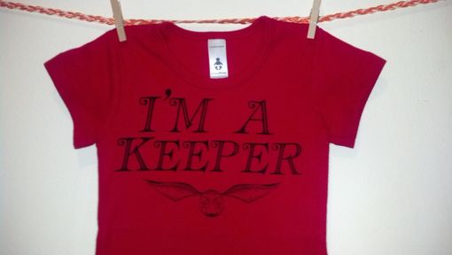 Custom Made Sale Harry Potter Inspired I'M A Keeper And Golden Snitch, Screen Printed Shirtsleeve Shirt