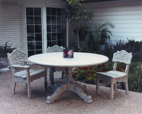 Custom Made Garden Pedestal Table And Garden Chairs