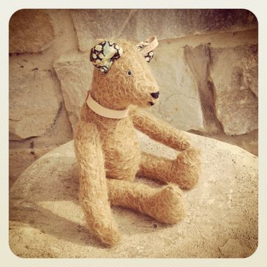 Custom Made Mohair Bear /Heirloom /Jointed /Vintage Style / Hand Stitched /Liberty Of London Fabric /Leather