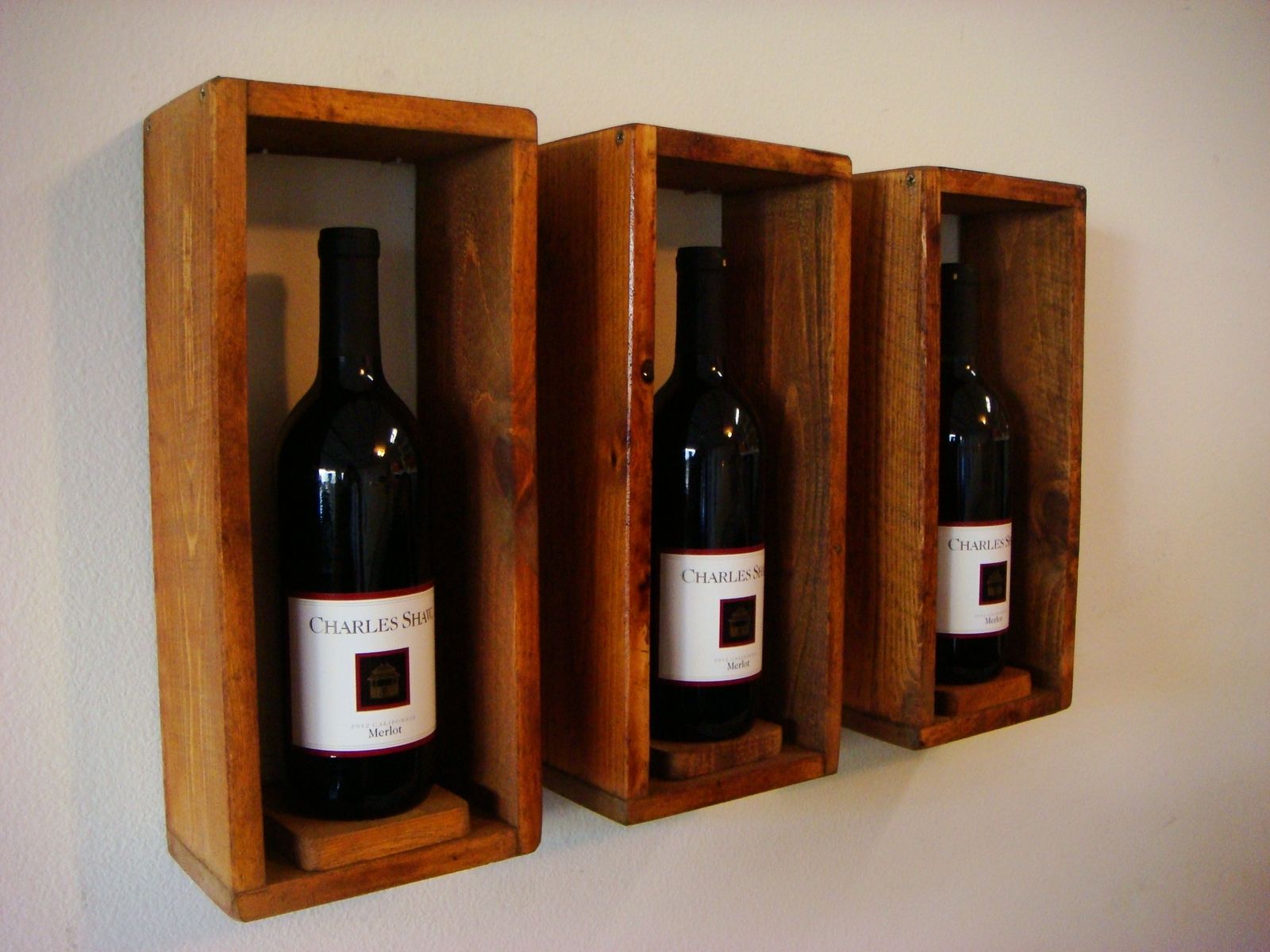 Hand Crafted Wine Bottle Frames by Red Cedar Woodcraft