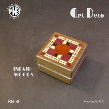 Custom Made Art Deco Styled Inlaid Ring Box With Free Engraving And Shipping. Rb-96