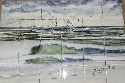 Custom Made Seascape Tile Murals