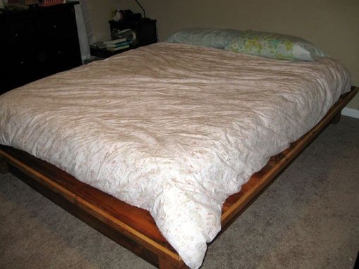 Custom Made Platform Bed Frame With Drawers From Reclaimed Antique Pine
