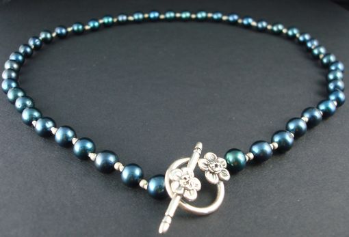 Custom Made Blue-Black Pearl Necklace