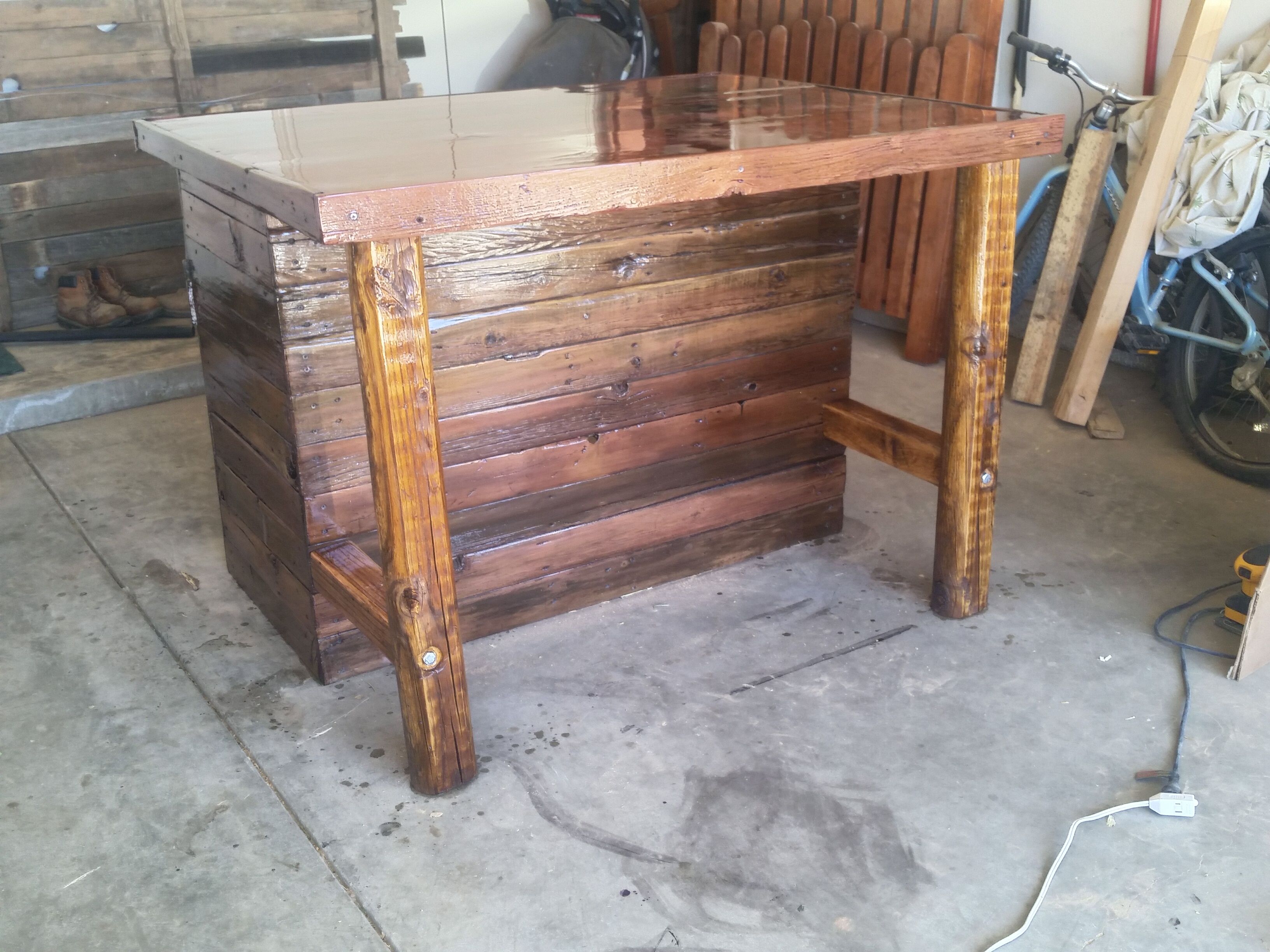 Custom Made Rustic  Kitchen  Island  Or Outdoor Bar  by Cowboy 