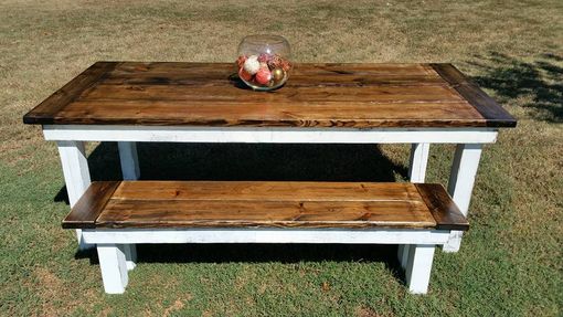 Custom Made Colonial Farmhouse Table And Bench
