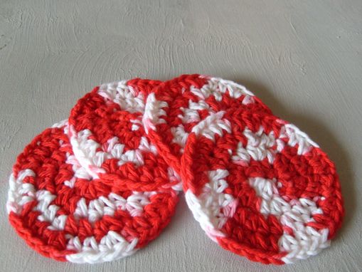 Custom Made Limited Edition Red And White Spa Facial Washcloth And Scrubbie Set