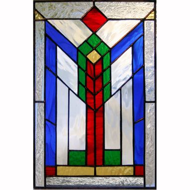 Custom Made Geometric Stained Glass Panel