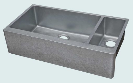 Custom Made Zinc Sink With Hammered Apron