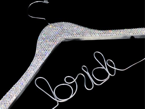 Custom Made Personalized Wedding Dress Hanger Bling European Crystals Crystallized Bridal Bedazzled