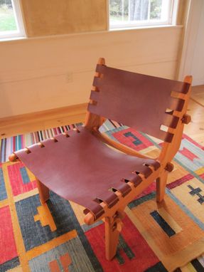 Custom Made The Sling Chair: A Hand-Crafted Oak And Leather Lounger