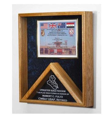 Custom Made Large Military Flag And Medal Display Case