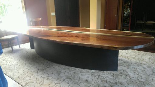 Custom Made Reverse Book Matched Walnut Dining Table