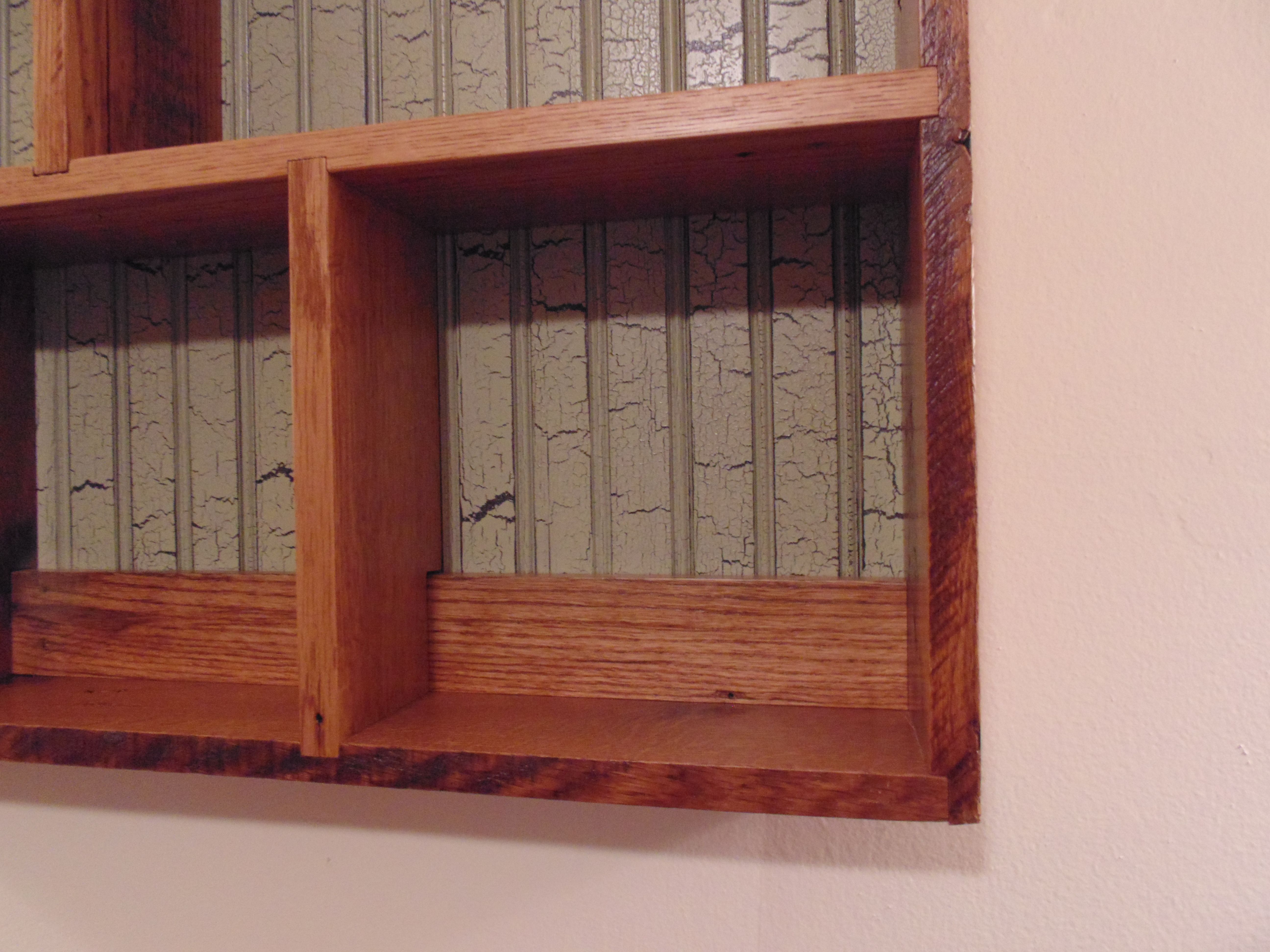 Custom Made Reclaimed Oak Wall Shelf by Insight Woodworking LLC