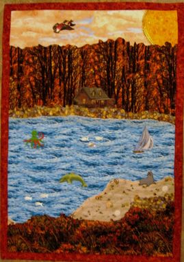 Custom Made Quilted Landscape Wall Hanging - "Autumn Morning"