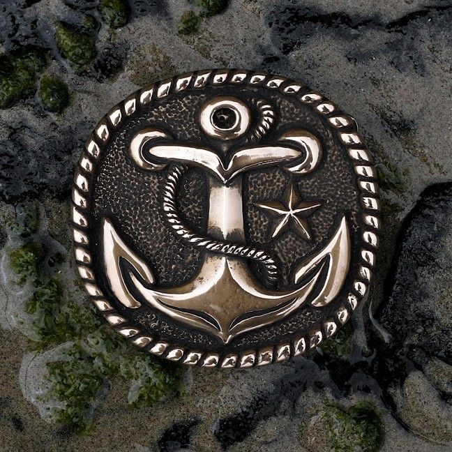 Hand Made Anchor Belt Buckle Salty Dog In Bronze by Silver Beyond Ordinary