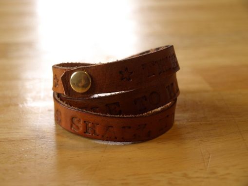Custom Made 2nd Amendment Leather Wrap Bracelet