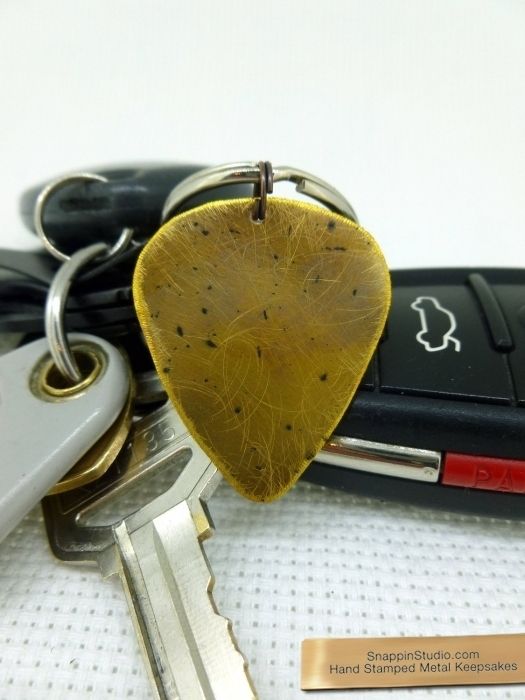 Handmade Guitar Pick Keychains by Snappin Studio