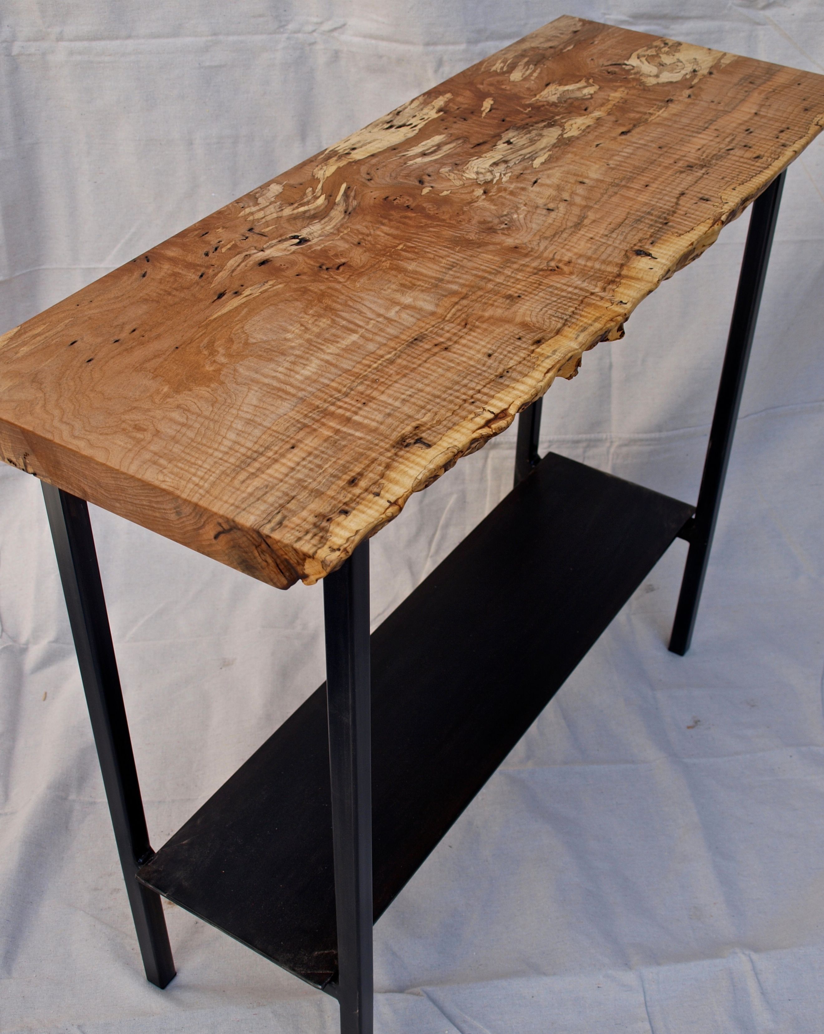 Hand Crafted Live Edge Maple Console Table by WITNESS TREE STUDIOS