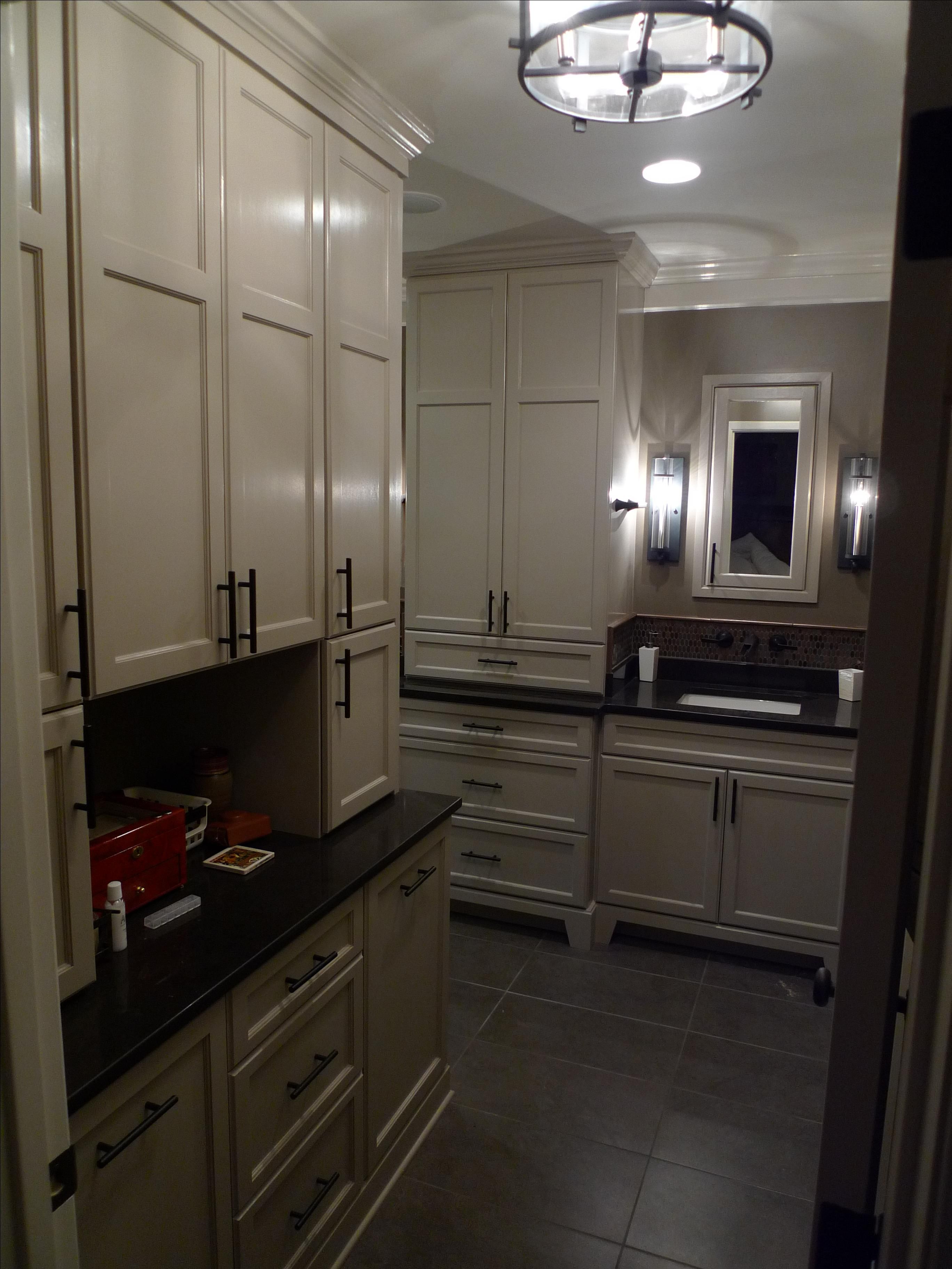 Custom Master Bathroom Vanity And Hutch by Cristofir Bradley