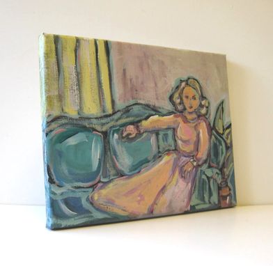 Custom Made Figure Painting Woman In Pink Portrait Painting Original Acrylic Painting Still Life