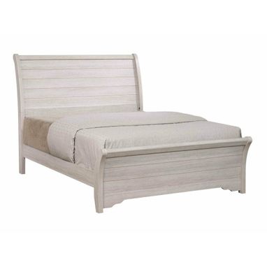 Custom Made Coralee Sleigh Bed In Antique White