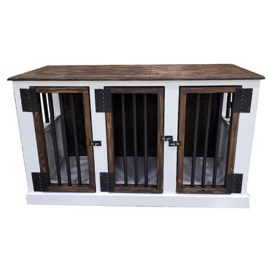 Custom Made Triple Dog Crate, Triple Dog Kennel Dog Kennel Furniture  Wood Dog Crate  Custom Dog Crate