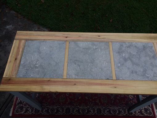 Custom Made Console Table With Inlaid Ceramic Tile.  Perfect For Kitchen Prep