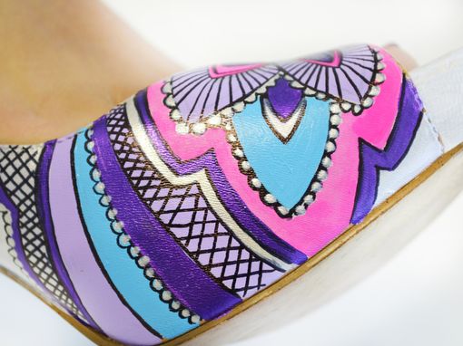 Custom Made Hand Painted Wedding Shoes - Bridal Shoes - Hand Painted Heels- Pink Flower Shoes